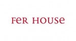 logo en Fer House - escrito en rojo, mayuscula y serif