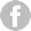 logo facebook en pie de página de detela, circulo gris con la f de facebook en blanco
