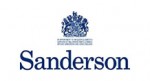 Logo Sanderdon - escudo familiar y el nombre sanderson escrito debajo, todo en tonos azul y blanco